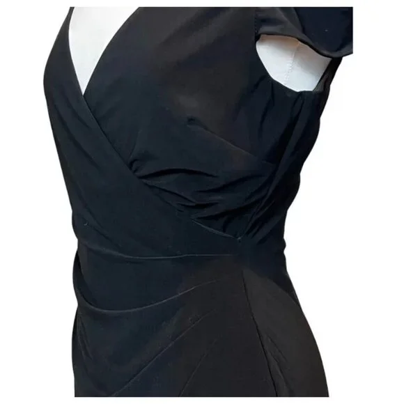 Ralph Lauren, Dress, Cocktail  Black Dress Ruched Waist Size 4 - Picture 4 of 7